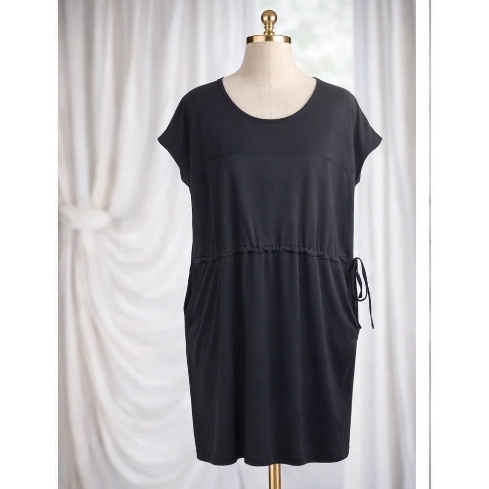 New Columbia Omni Shade Dress UPF Sun Protection Black Pockets Side Tie Size XL